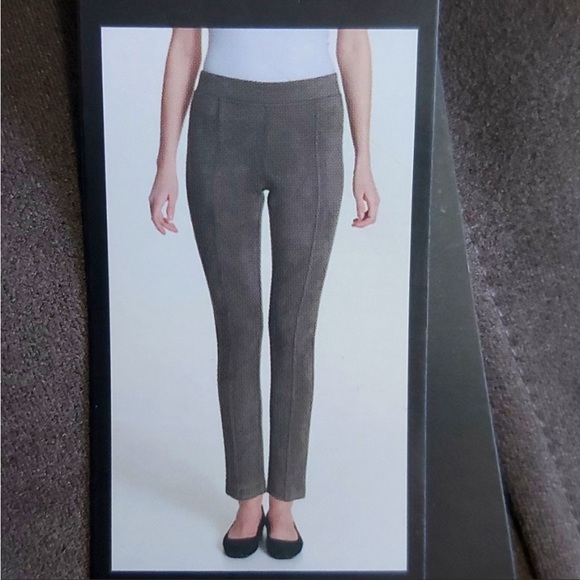 Andrew Marc Faux Suede Pull-On Pants Leggings Taupe - Picture 2 of 7